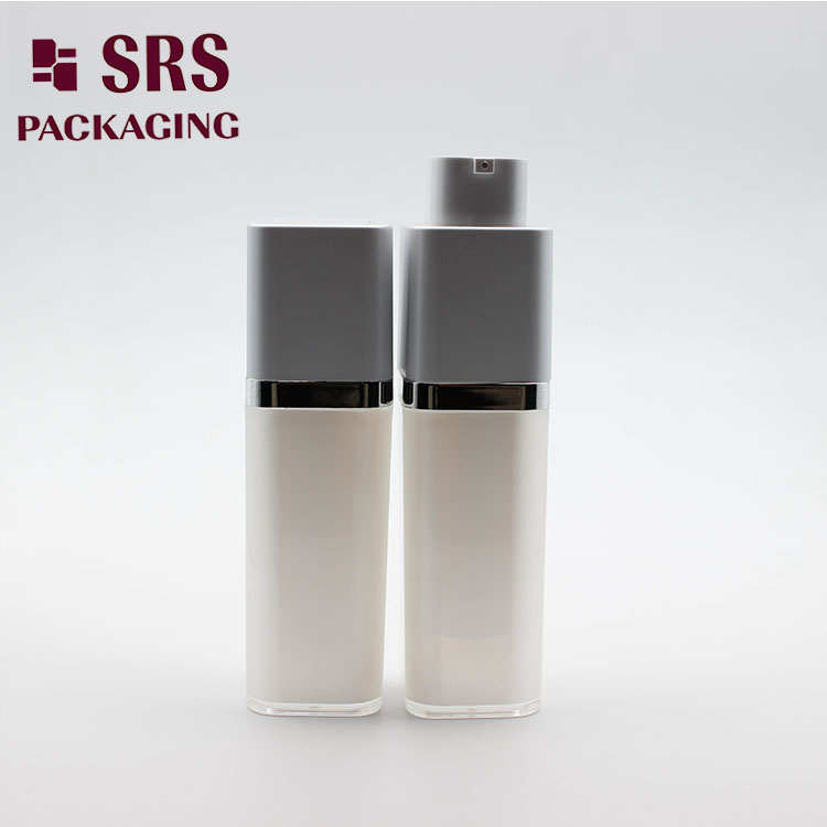 A051 SRS Empty White Color Acrylic 30ml Airless Bottle Cosmetic Pump